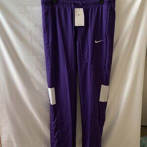 NIKE Dri-Fit Warm Up Track Pants in Deep Purple/White Sz LARGE